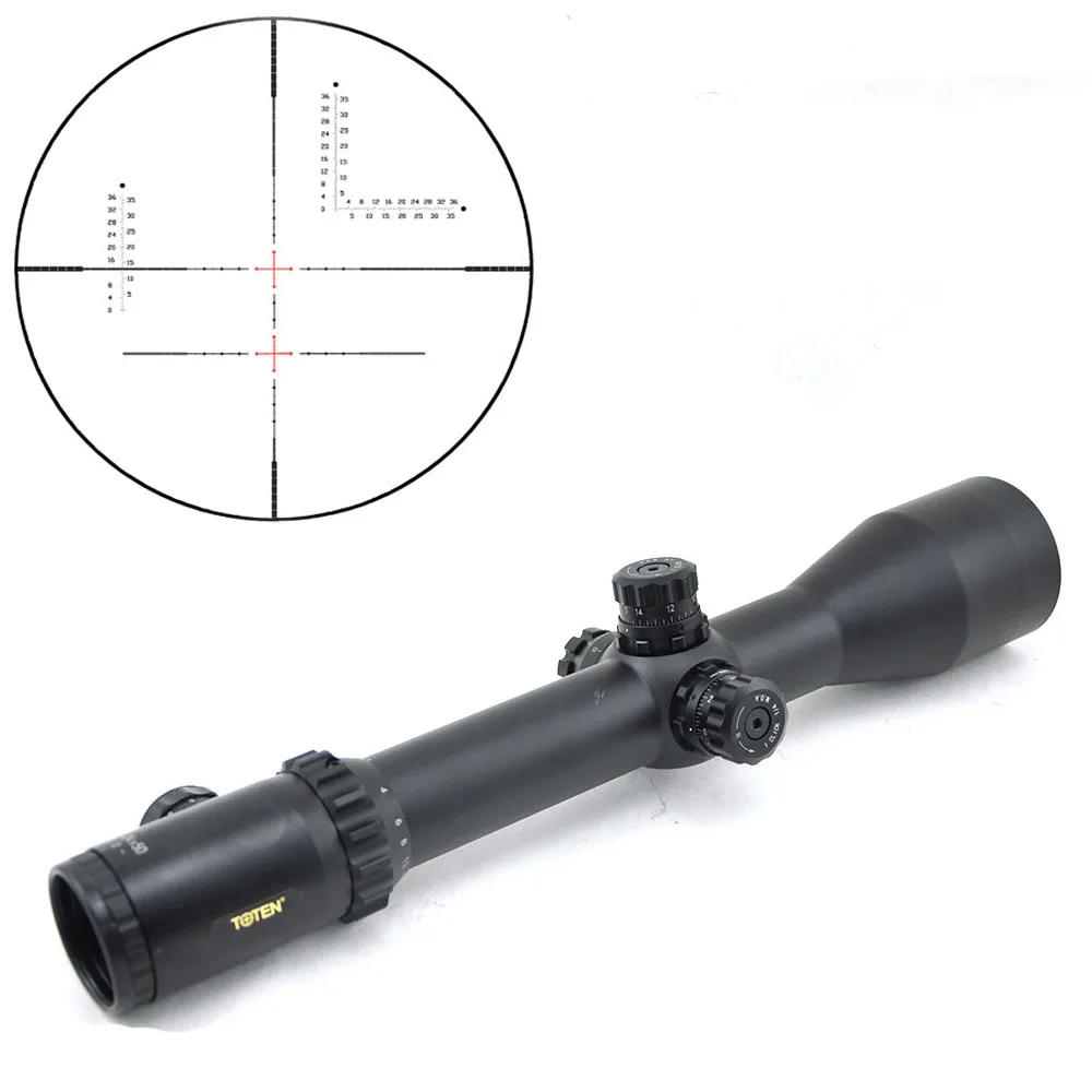 TOTEN 2-24x50 Taktické Riflescope Optický Zameriavač Zelená Červená Osvetlené Lov Odbory Puška Airsoft Rozsah Pohľad Strane Zameranie Sniper2