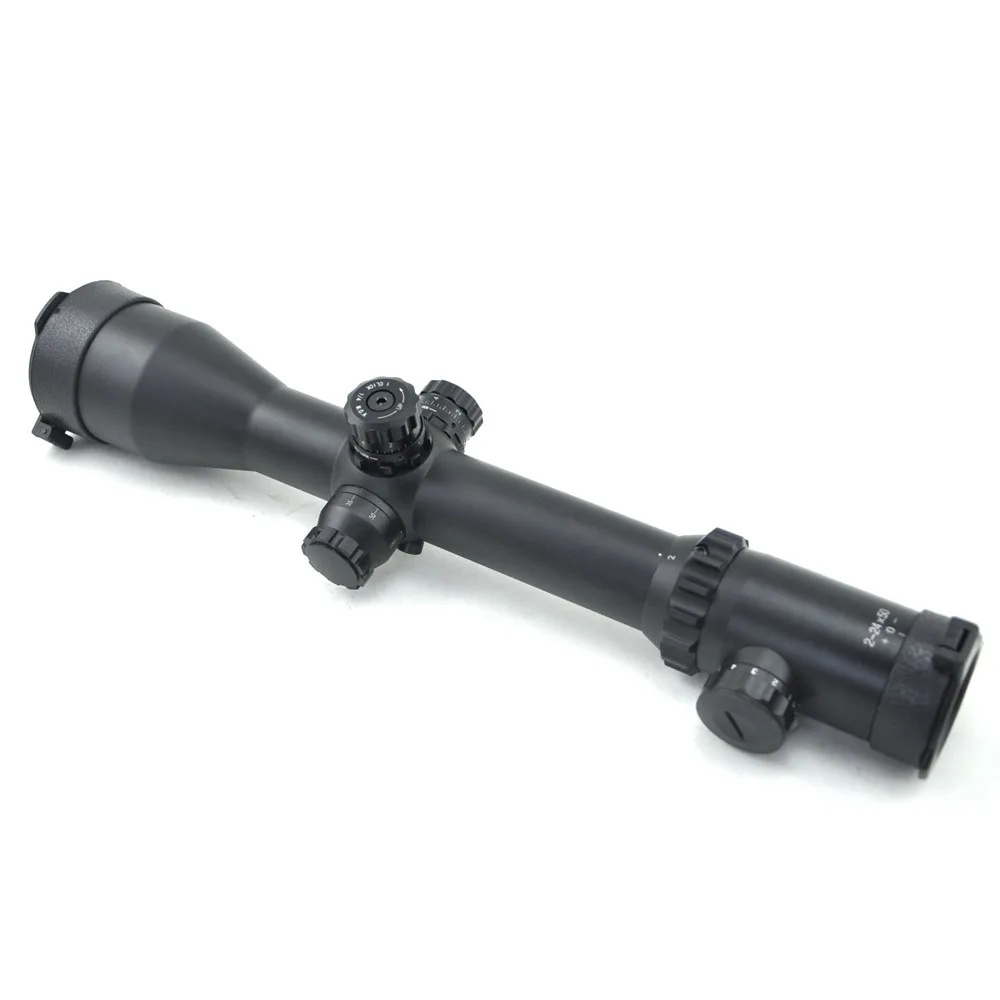 TOTEN 2-24x50 Taktické Riflescope Optický Zameriavač Zelená Červená Osvetlené Lov Odbory Puška Airsoft Rozsah Pohľad Strane Zameranie Sniper3