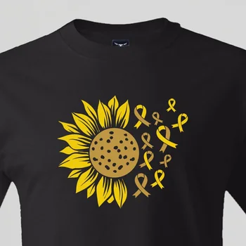 Tričko s Povedomie o Rakovine Slnečnicové dizajn