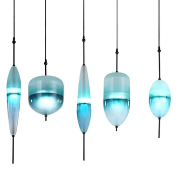 Tvorivé Osobnosti Dizajnér Jazero Blue Gradient Prívesok Lampa Nordic Minimalistický Bar Sklo Retro Závesné Osvetlenie Doprava Zadarmo