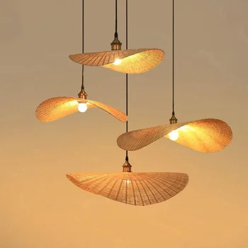 Tvorivé Osobnosti Luster Modelovanie Lampa Obývacia Izba Jedáleň Čítanie Japonských Lámp Bambusu Tkané Umenie Prívesok Svetlo