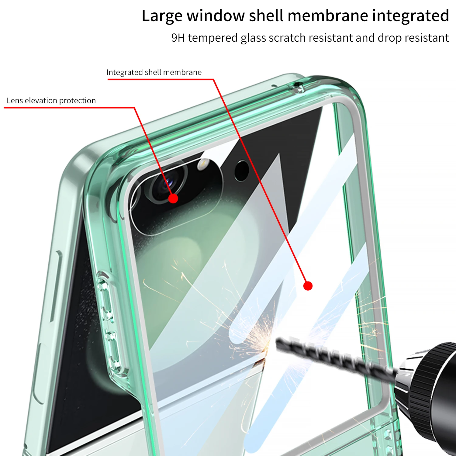 Ultra Tenký Priehľadný obal Pre Samsung Galaxy Z Flip 5 5G Flip5 Jasné Prípade Predné Sklo, Film, Všetko zahrnuté Ochranné Jasné Kryt2