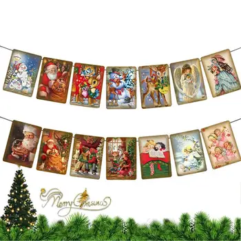 Vianočné Bannery Santa Claus Jeleň Papier Visí Girlandy Veselé Vianočné Dekorácie Pre Domov Vianočné Darčeky Dodávky