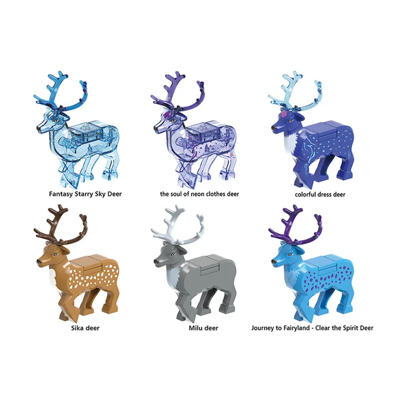 Vianočné Darčeky Zvieratá Stavebné kamene Vianočné Elk Sobov Jeleň Údaje tehly Hračky pre Deti detský Vianoce šachovnice Blok2