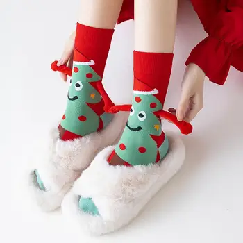 Vianočné Magnetické Sacie Ruka V Ruke Unisex Ponožky Držanie Ruky Dlhé Ponožky Dievčatá Harajuku Roztomilý Pár Ponožka Bavlna