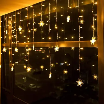 Vianočné Osvetlenie 2024 Led Rozprávkových Svetiel Dekorácií Svadobné Veniec Na Okno Snowflake Led Cencúľ Opony Girlandy 3,5 m EÚ