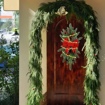 Vianočné Ozdoby 2023 Vianočný Veniec Ratanový Set Vence Na Dvere, Nový Rok Dekorácie Kvetinové Girlandy Vonkajšie Domova