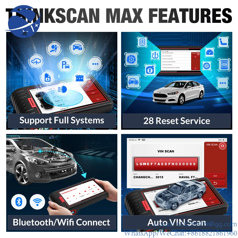 yyhcyyhcThinkcar Thinkscan Max Auto OBD2 Diagnostické Nástroje Plný Systému ECU Kódovanie Obojsmerné Ovládanie Podporuje 28 Reset funkčné izby5