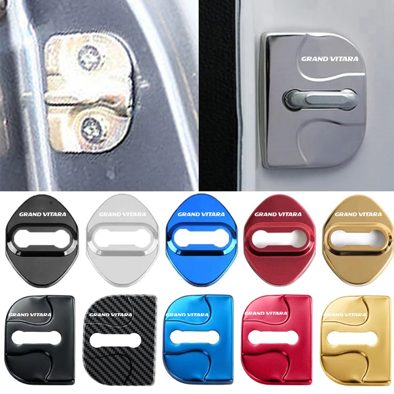Z nehrdzavejúcej Ocele Auto Door Lock Vzťahuje Ochrana puzdro pre Suzuki GRAND VITARA Logo Dvere Zátka Pracky antikoróznych Prípade Accessorie0