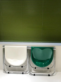 Zelená skladací stolček jednoduché, transparentné akrylátové online celebrity malá kaviareň foto make-up skladacie stoličky.