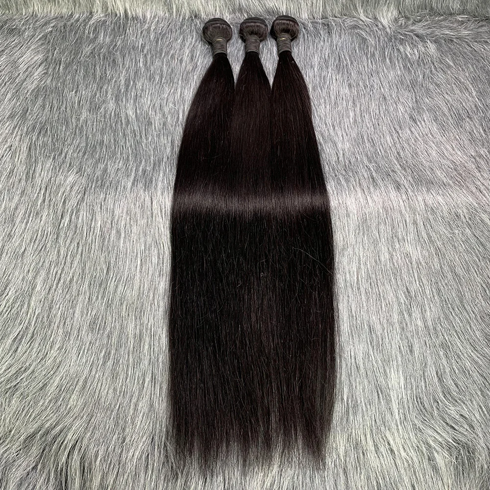 Ľudské Vlasy Zväzky 1/3 Kus predlžovanie Vlasov pre Ženy Brazílsky Remy Rovno Ľudské Vlasy Väzbe Zväzky Prirodzené Zväzky Čierna4