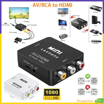 【Rýchlu Loď] vyzýva Mini RCA AV pre Adaptér HDMI 1080P RCA Kompozitný CVBS AV2 Video Audio Prevodník USB Port Hru/TV/PS1/PS2/DVD/NTSC/PAL