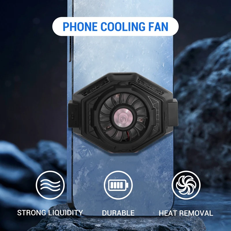 F3 Ľadové Brnenie Black Chladenie Chladenie Chladenie Radiátor Pre Ploché Android/Apple Telefón Drží Telefón:Šírka 75-95 mm (5-7.5 Palca)4