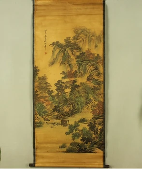 Starožitný maľovanie tradičnej Čínskej Ren Bonian dobytka maľovanie prejdite maľovanie,starého papiera, maľovanie